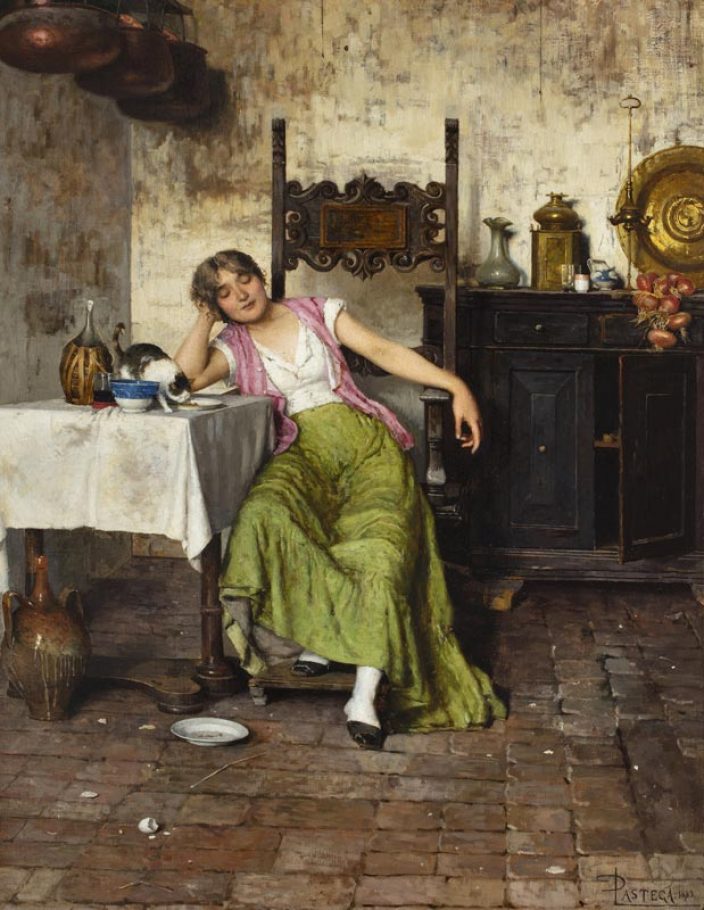 Luigi Pastega, Post prandium, 1883, olio su tela, cm. 86x65